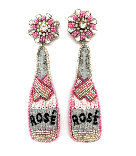 Rose' Bottle Earrings Pink