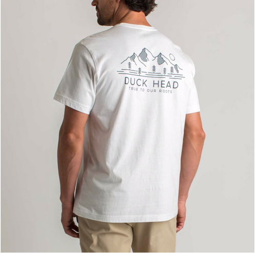 Duck Head Mountain Patch T-Shirt White