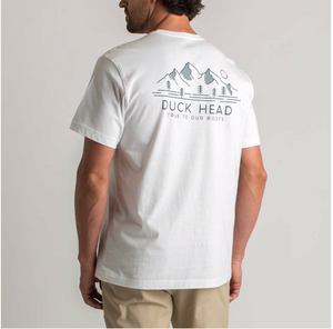 Duck Head Mountain Patch T-Shirt White