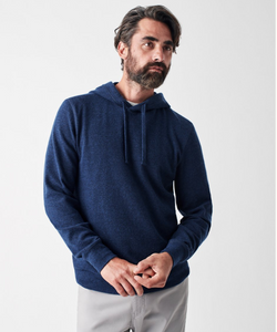 Faherty Legend Twill Sweater Hoodie Navy