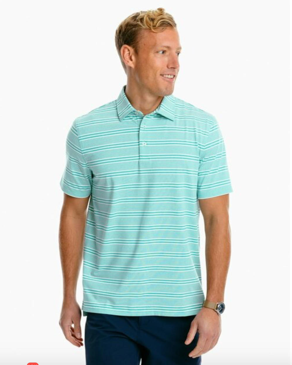 Southern Tide Men's Heather Driver Stipe Performance Polo