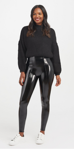 Faux Patent Leather Leggings  Patent leather leggings, Black leather  leggings, Leather leggings outfit