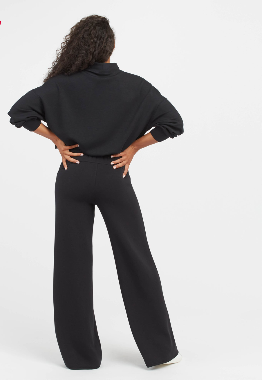 Spanx Airessentials Cropped Wide Leg Pant Very Black – The Blue Collection