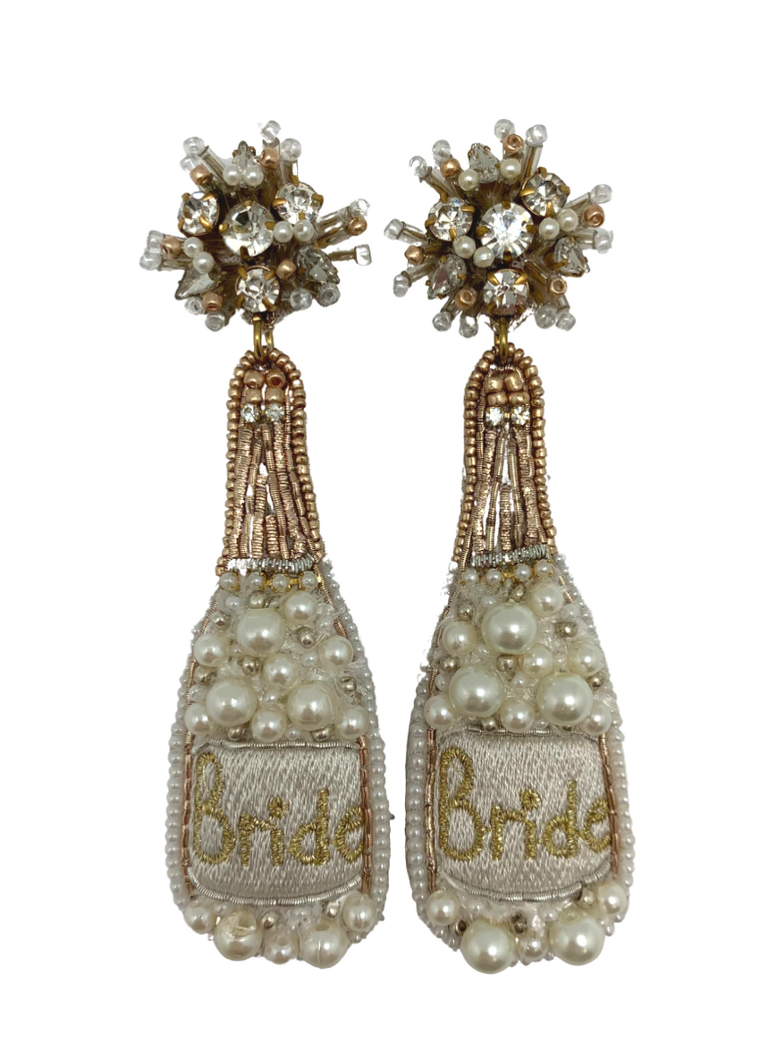 Bridal Champagne Earrings Gold
