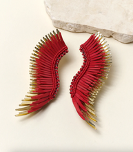 Load image into Gallery viewer, Mignonne Gavigan Gameday Madeline Earring Crimson/Gold