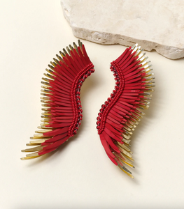 Mignonne Gavigan Gameday Madeline Earring Crimson/Gold