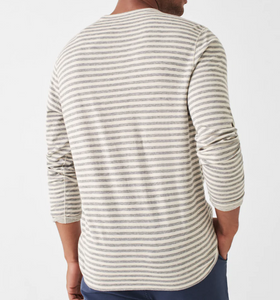 Faherty Men's Cloud Reversible Long Sleeve T Shirt Stone Peak Stripe