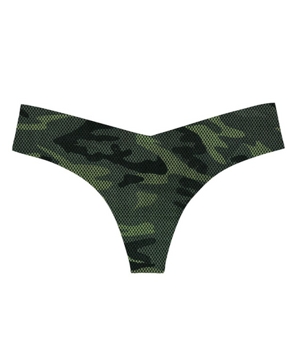 Commando Women's The Stripped Thong Panty - CT17 (M/L, Black)