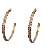 Load image into Gallery viewer, Tat2 Designs Gold Egy Crystal Thin 2&quot; Hoops