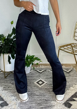 Load image into Gallery viewer, Spanx Petite Faux Suede Flare Pants Classic Navy