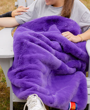 Load image into Gallery viewer, Pretty Rugged Faux Fur Lap Blanket Purple