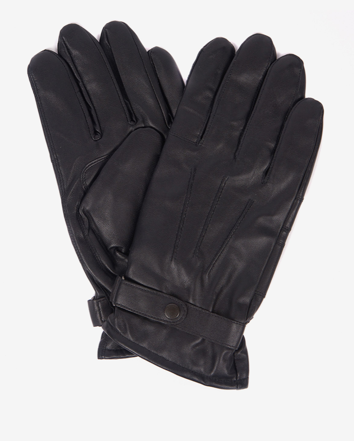 Barbour Men's Burnished Leather Thinsulate Gloves Black