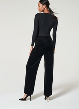 Load image into Gallery viewer, Spanx Velvet Front Slit Pant Very Black