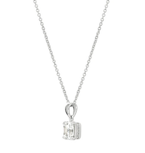 Crislu Royal Asscher Cut Pendant Necklace finished in Pure Platinum