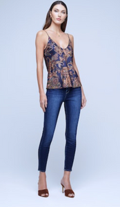L'Agence Lexi Camisole Tank Midnight Large Paisley