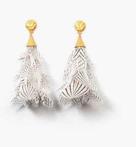 Brackish Gault  Statement Feather Earrings