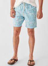 Load image into Gallery viewer, Faherty Men&#39;s Beacon Swim Trunk Blue Beach Tile