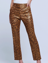 Load image into Gallery viewer, L&#39;Agence Rebel Trouser Pant Gold Foil Cheetah
