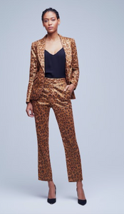 L'Agence Rebel Trouser Pant Gold Foil Cheetah