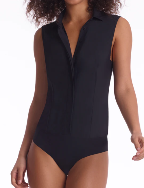 Commando Classic Sleevelesss Button Up Bodysuit Black – The Blue Collection