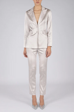 Load image into Gallery viewer, Hilton Hollis Embossed Stretch Satin Pant Frost