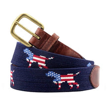 Load image into Gallery viewer, Smathers &amp; Branson Men&#39;s Needlepoint Belt (Patriotic Dog)