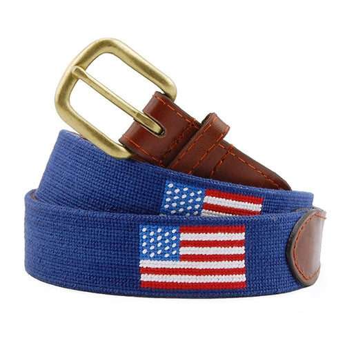 Products Smathers & Branson Men's Needlepoint Belt (American Flag)
