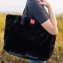 Load image into Gallery viewer, Pretty Rugged Faux Fur Oversized Tote Black