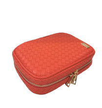 Load image into Gallery viewer, Luxe Zip Around Woven Bag Papaya