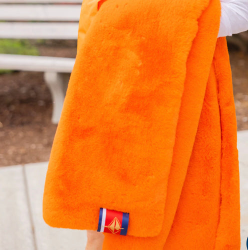 Pretty Rugged Faux Fur Lap Blanket Orange