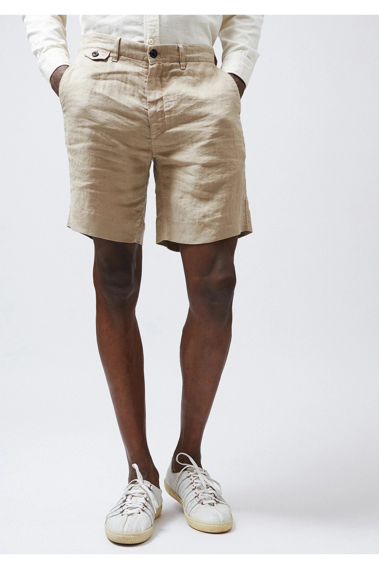 新品　BRIEFING MENS CARVICO SHORT PANTS L CP Company Men's Stretch Steen Cargo Shorts White