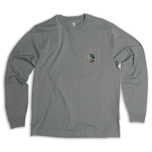 Duck Head Long Sleeve Logo T-Shirt (Grey)