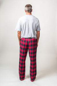 True Grit Men's Buffalo Checkered Flannel PJ Pant (Red)