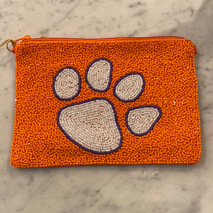 Beaded Gameday Bags Orange Tiger Paw