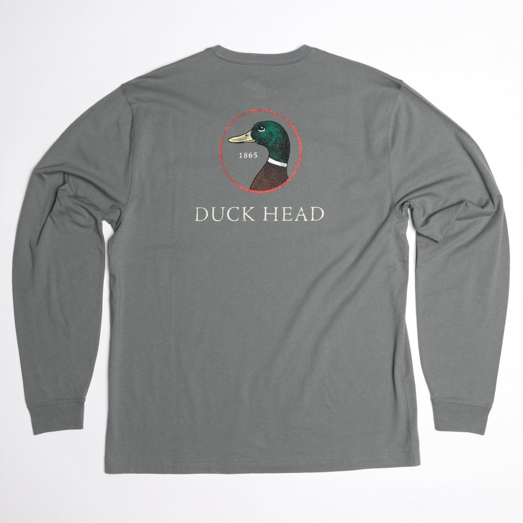 Duck Head Long Sleeve Logo T-Shirt (Grey)