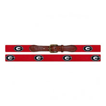 Load image into Gallery viewer, Smathers &amp; Branson Men&#39;s Needlepoint Belt Red / Georgia Bulldogs