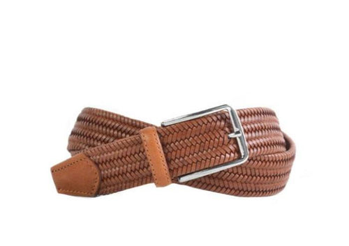 Martin Dingman Lexington Braided Italian Leather Stretch Belt